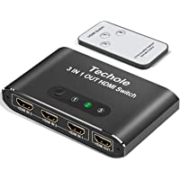 Los mejores  - HDMI Switch 4K 60Hz- Techole Conmutador HDMI Switcher 3 Puertos con Control Remoto- Automático Switch 3 Entradas a 1…